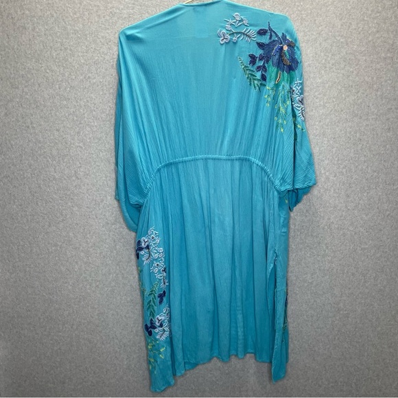 Chico’s Beaded Embroidered Fairy Open Front Tassel Tie Duster - Picture 10 of 10